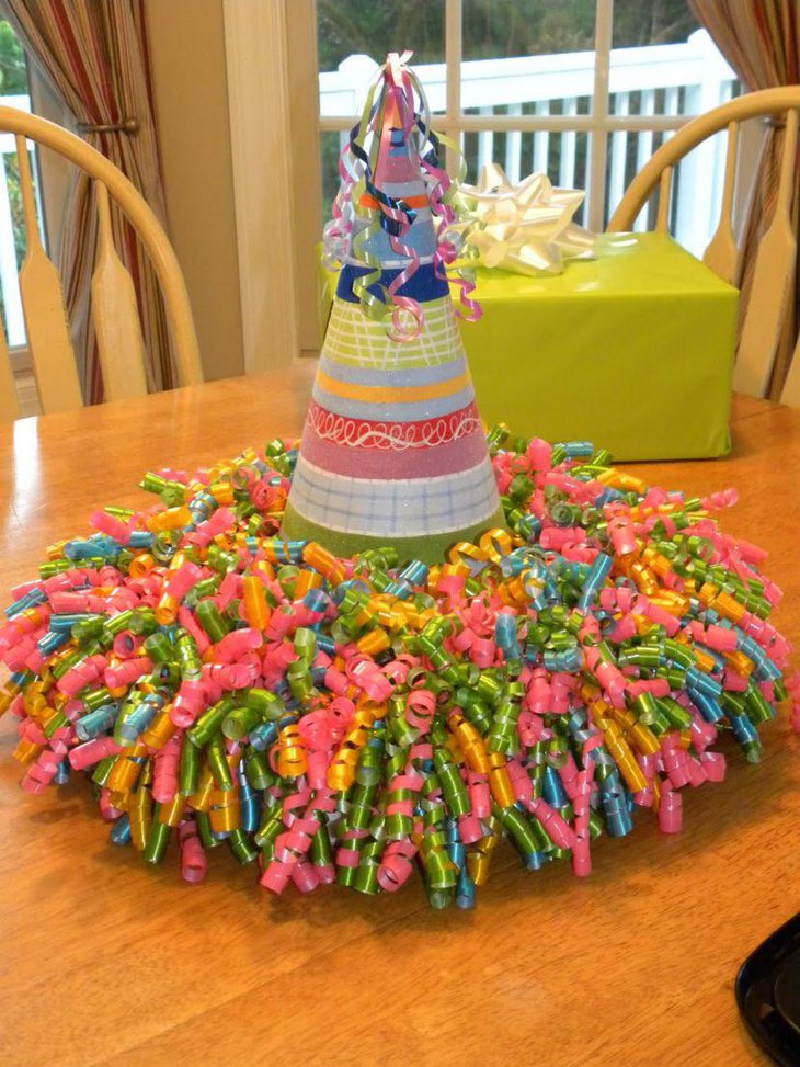 Birthday cap and buntings summer birthday table centerpiece