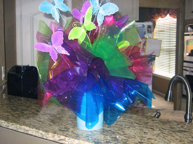 Cute butterfly centerpiece for summer birthday table