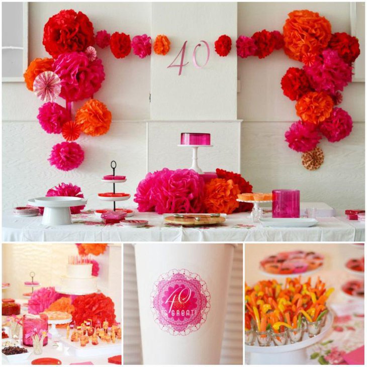 DIY summer birthday table decor with pink accents